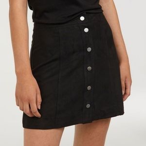 H&M Faux Suede A-Line Skirt